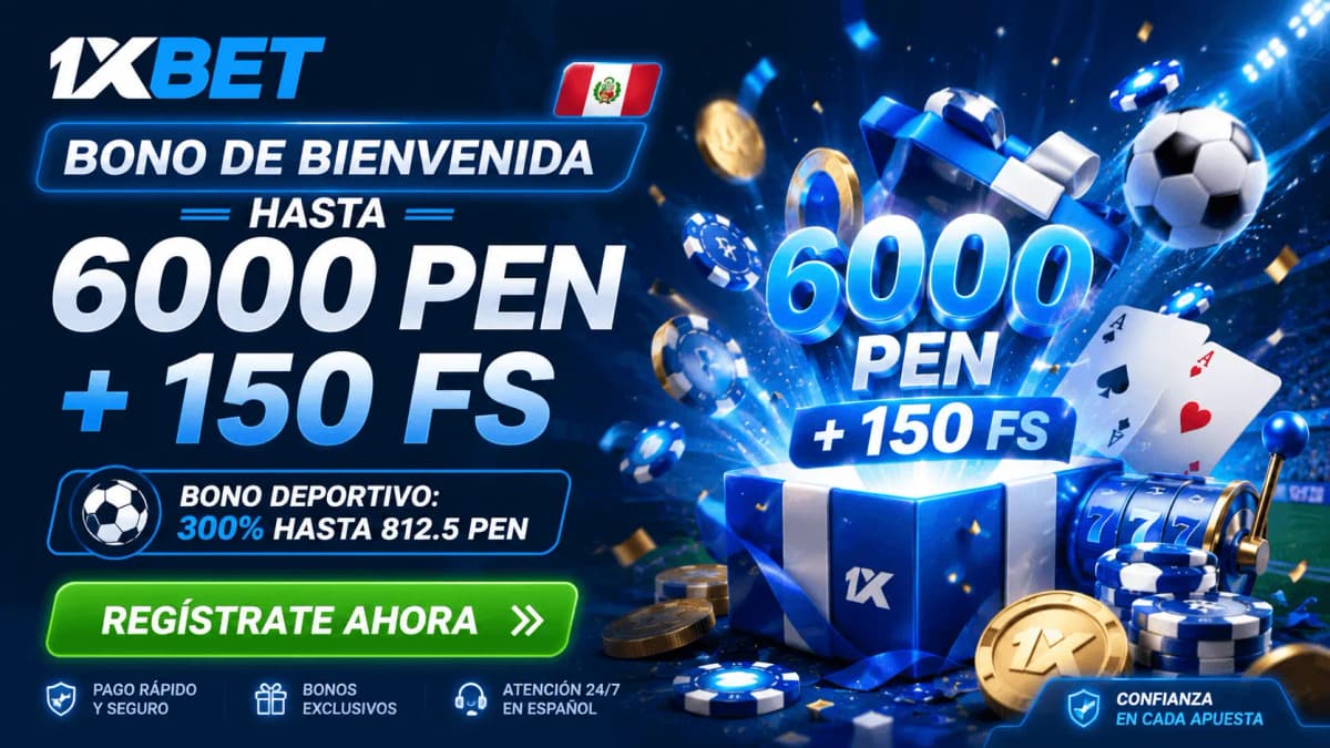 Logo de 1xBet, casino online disponible en Perú