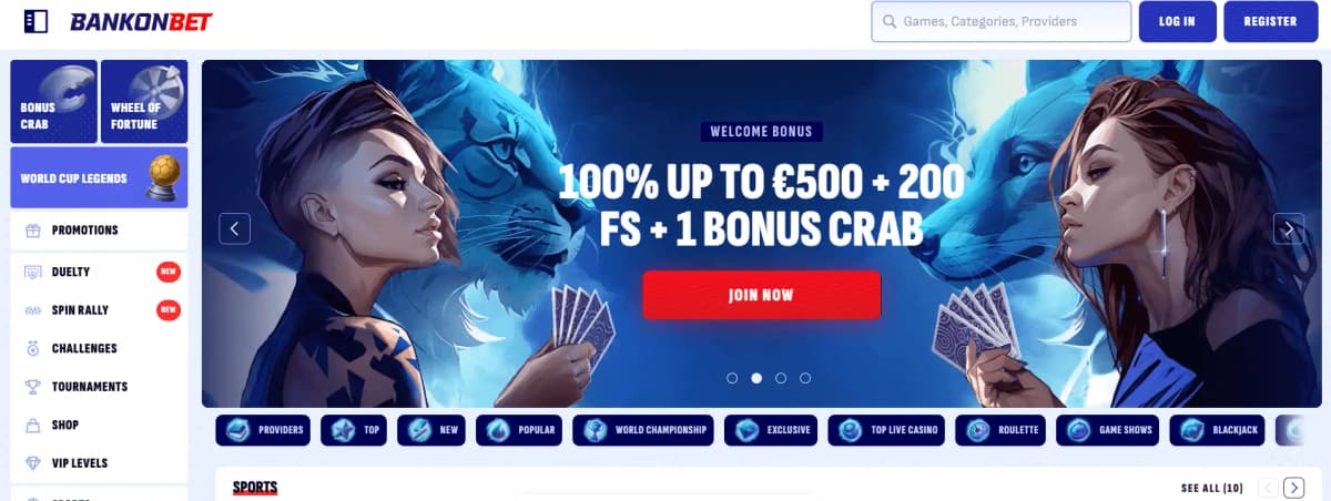Logo de Bankonbet, casino online disponible en Perú
